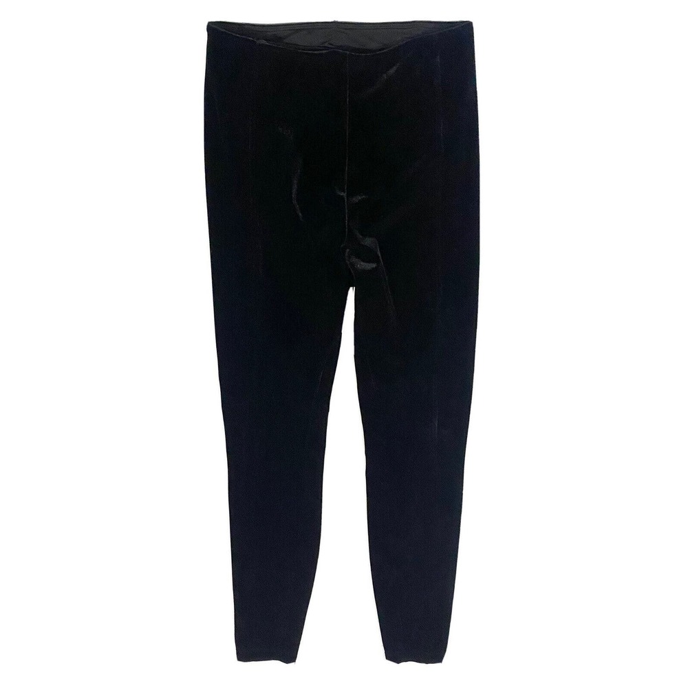 Lysse Black Velvet Pants Leggings High Waist Size Small